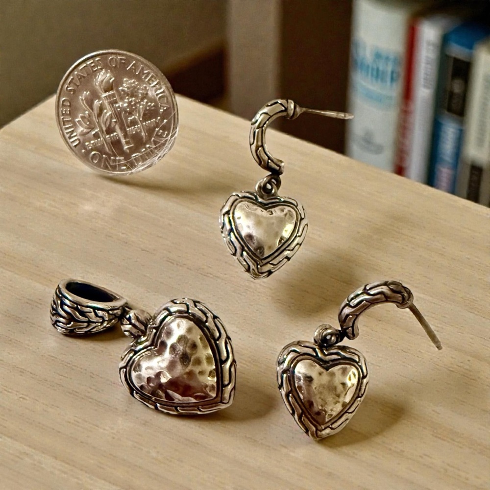 Elegant Solid Silver 925 Heart Jewelry Set - Picture 2 of 8